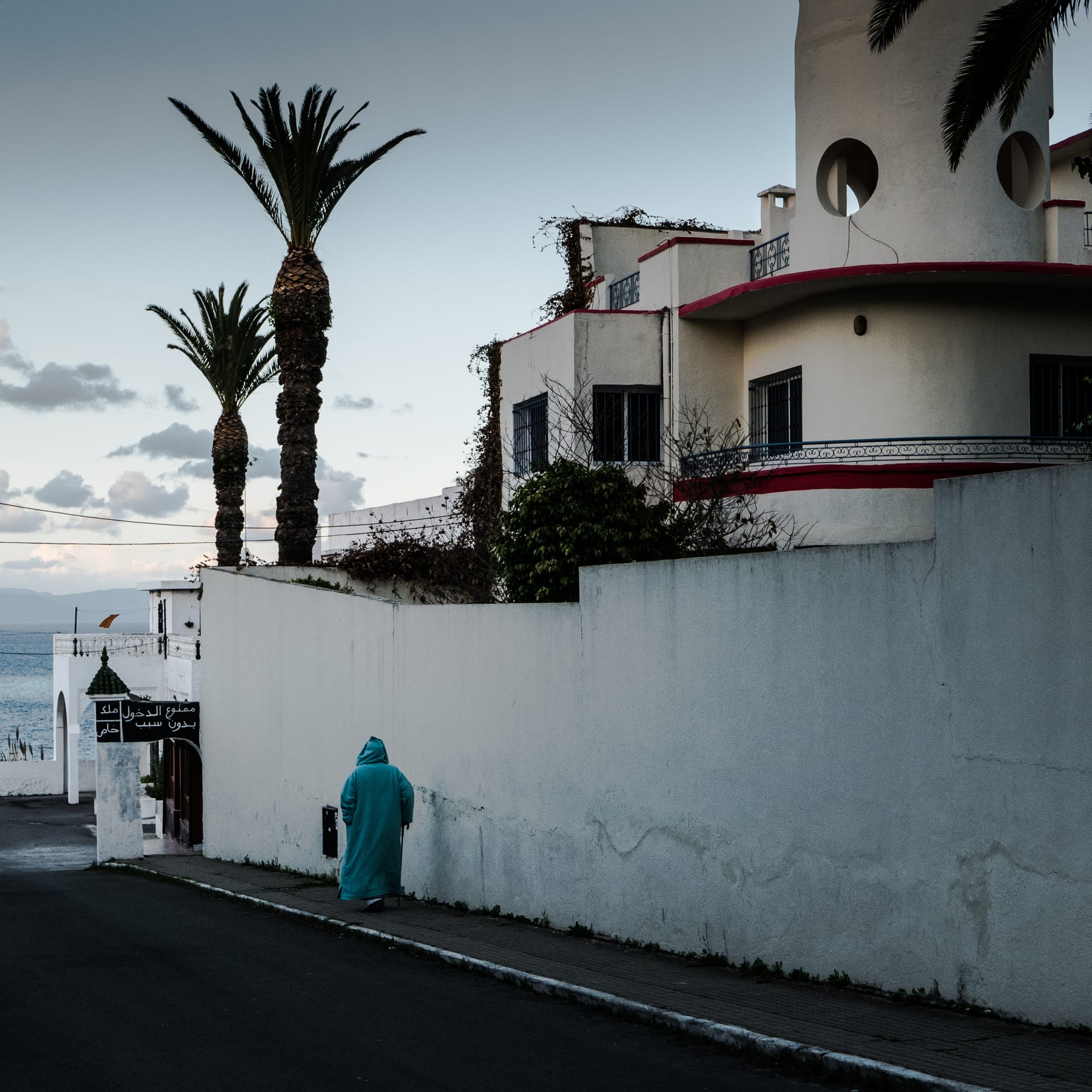 Tangier Medina rooftops and the Strait of Gibraltar — Morocco from the cruise port
